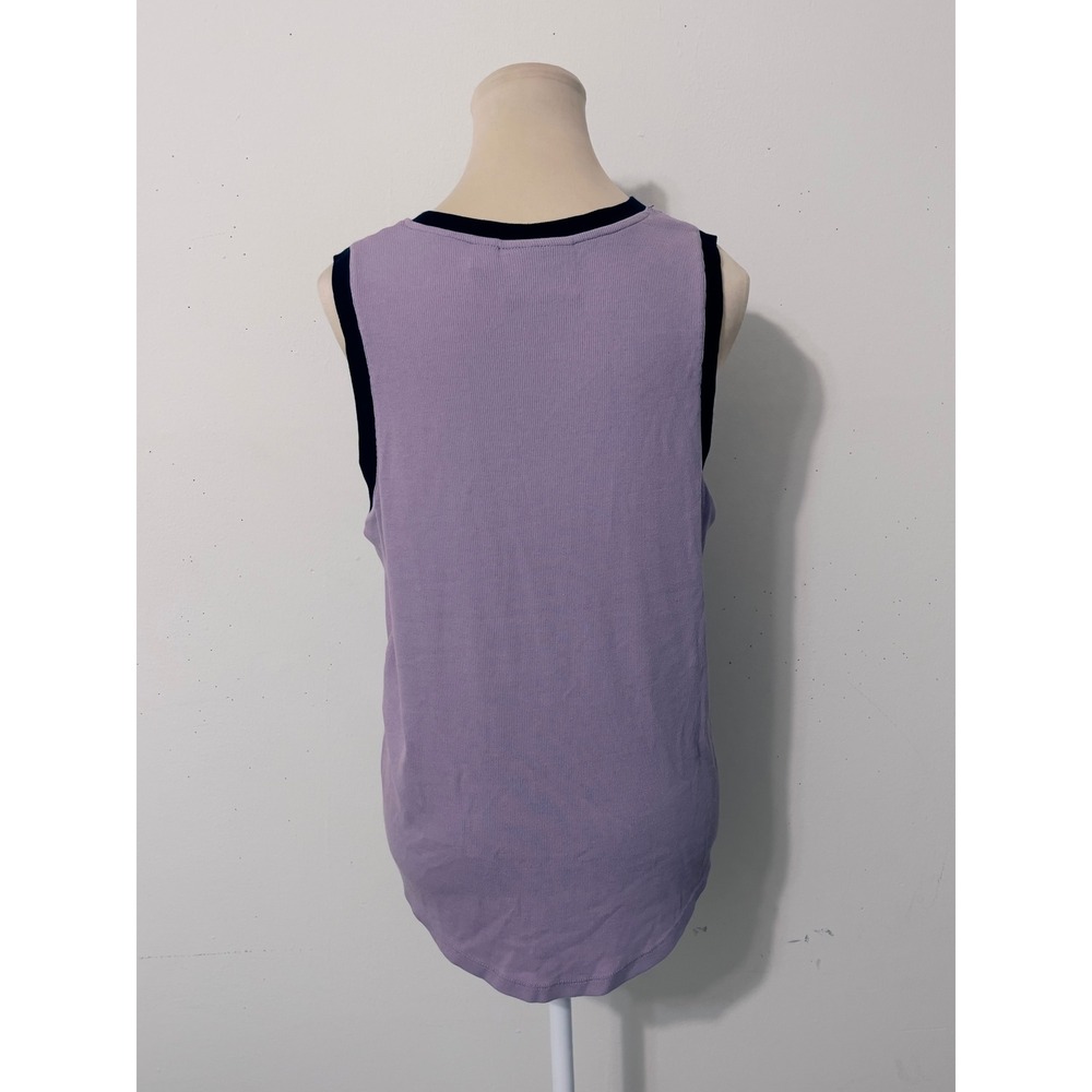 Harley-Davidson Women Purple Ribbed Graphic Tank Top Size L Ringer Sleeveless - Picture 4 of 6